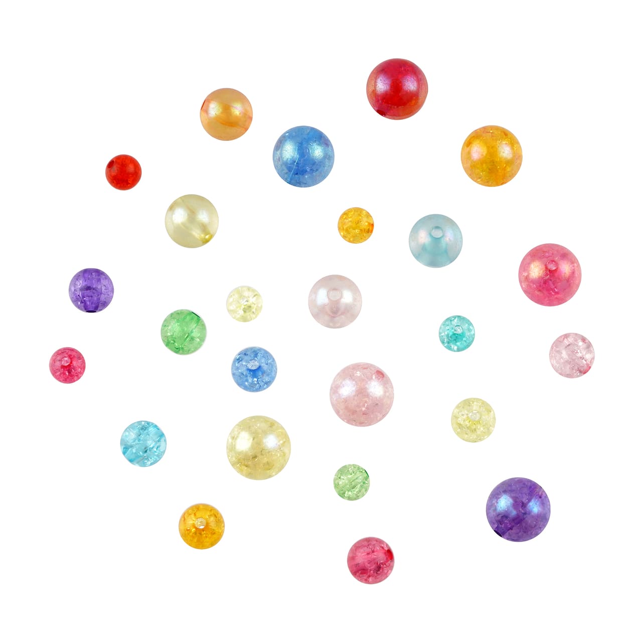 12 Pack: 1/2lb. Crackle Mix Round Beads by Creatology™